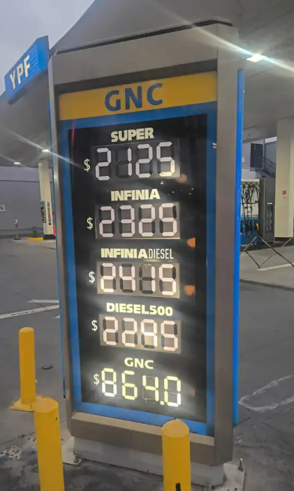 YPF vuelve a aumentar combustibles en Mendoza por volatilidad internacional