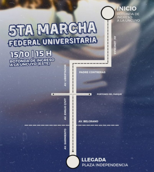 Quinta Marcha Federal Universitaria: horario y recorrido en Mendoza - imagen adicional